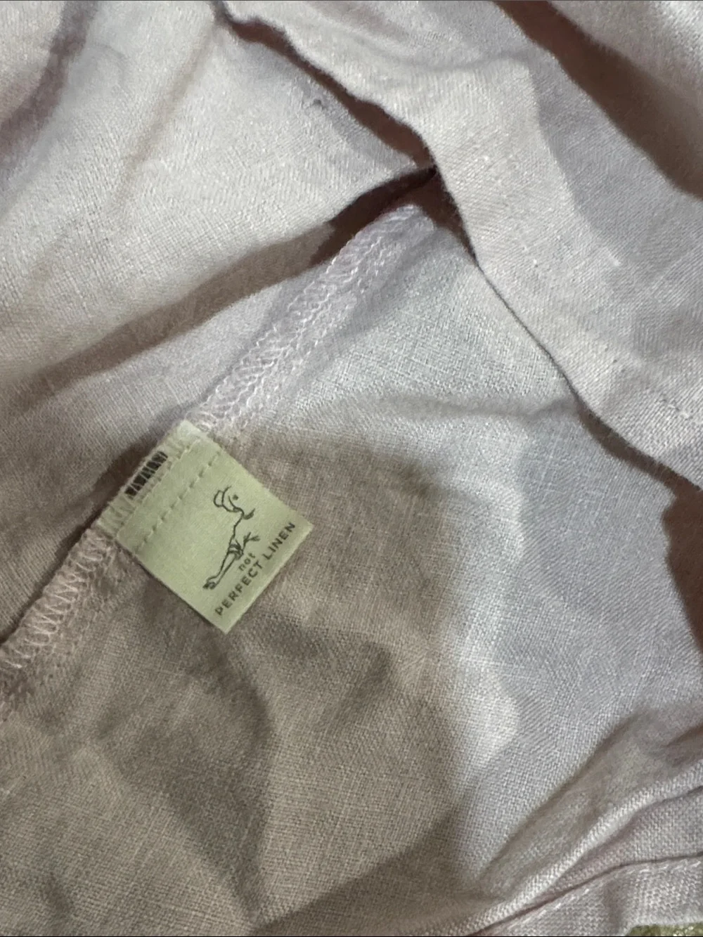 notPERFECTLINEN Pale Pink High-Low Relaxed Linen-Blend Tunic S/M - Picture 8 of 9